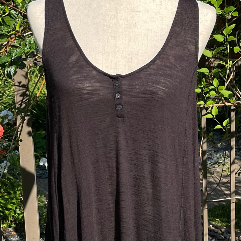 Aeropostale Sexy Crochet Back Long Henley Tank Top - Picture 3 of 16
